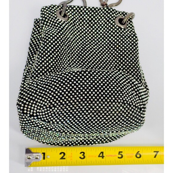 Jeweled Diamanté Rhinestone Metal Clutch Crossbody Clutch Bag Removable Handle - Picture 14 of 14